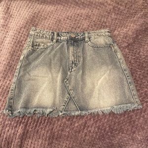 Missguided Frayed Denim Skirt